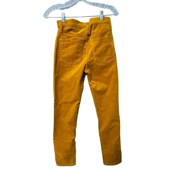J. crew 9" high rise skinny corduroy mustard button fly pants women's 24 x 27 - Picture 2 of 3